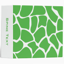 Giraffe Print Pattern in Jungle Green. Vinyl Binders