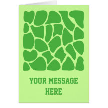 Giraffe Print Pattern in Jungle Green. Card