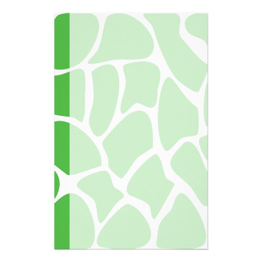 Giraffe Print Pattern in Jungle Green. Stationery Paper