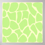 Giraffe Print Pattern in Light Lime Green.