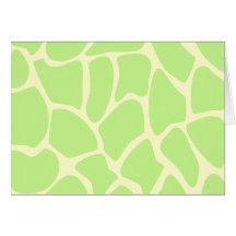 Giraffe Print Pattern in Light Lime Green. Cards