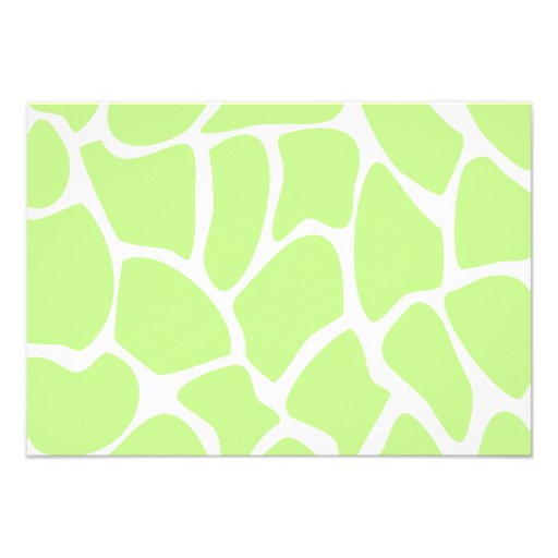Giraffe Print Pattern in Light Lime Green. Announcement