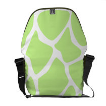 Giraffe Print Pattern in Light Lime Green. Commuter Bag