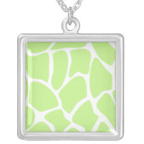 Giraffe Print Pattern in Light Lime Green. Jewelry