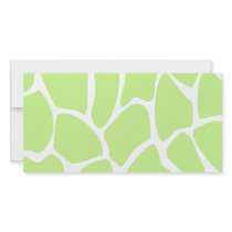 Giraffe Print Pattern in Light Lime Green. Customized Photo Card
