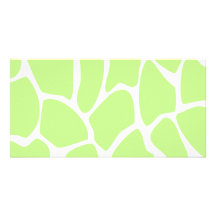 Giraffe Print Pattern in Light Lime Green. Customized Photo Card