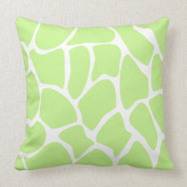 Giraffe Print Pattern in Light Lime Green. Pillow