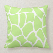 Giraffe Print Pattern in Light Lime Green. Pillow
