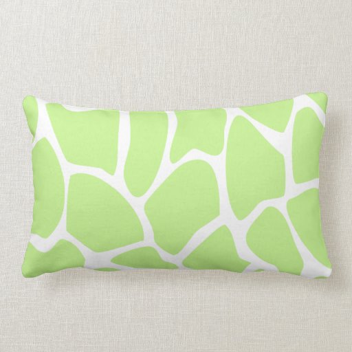 Giraffe Print Pattern in Light Lime Green. Pillow