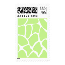 Giraffe Print Pattern in Light Lime Green. Postage