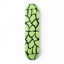 Giraffe Print Pattern in Light Lime Green. Skate Board