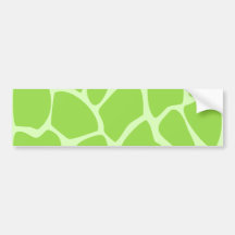 Giraffe Print Pattern in Lime Green. Bumper Sticker