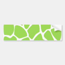 Giraffe Print Pattern in Lime Green. Bumper Sticker