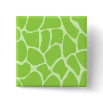 Giraffe Print Pattern in Lime Green. Pinback Button