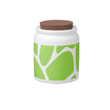 Giraffe Print Pattern in Lime Green. Candy Jars