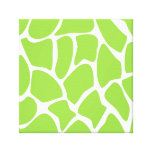 Giraffe Print Pattern in Lime Green. Gallery Wrapped Canvas