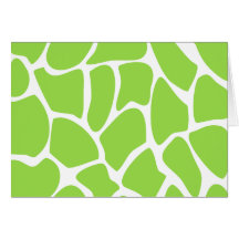 Giraffe Print Pattern in Lime Green. Card