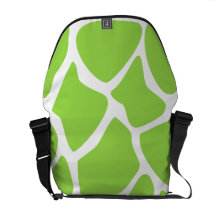 Giraffe Print Pattern in Lime Green. Commuter Bags