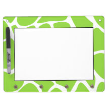Giraffe Print Pattern in Lime Green. Dry-Erase Whiteboard
