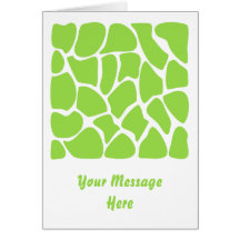 Giraffe Print Pattern in Lime Green. Greeting Card