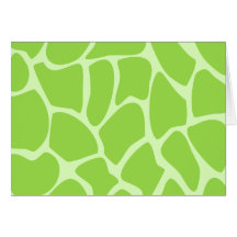 Giraffe Print Pattern in Lime Green. Greeting Card