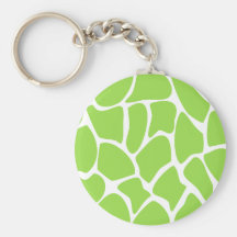Giraffe Print Pattern in Lime Green. Key Chain