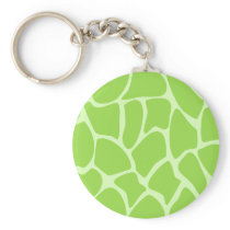 Giraffe Print Pattern in Lime Green. Key Chains