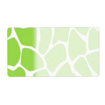 Giraffe Print Pattern in Lime Green. Custom Shipping Label