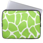 Giraffe Print Pattern in Lime Green. Laptop Sleeves