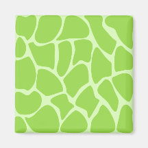 Giraffe Print Pattern in Lime Green. Magnet