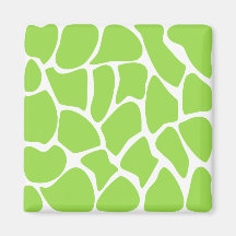 Giraffe Print Pattern in Lime Green. Fridge Magnets