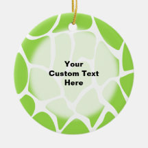 Giraffe Print Pattern in Lime Green. Ornament