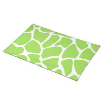 Giraffe Print Pattern in Lime Green. Place Mat
