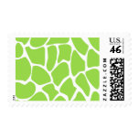 Giraffe Print Pattern in Lime Green. Postage Stamps