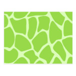 Giraffe Print Pattern in Lime Green. Postcards