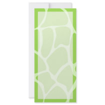 Giraffe Print Pattern in Lime Green. Rack Cards