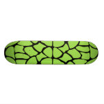 Giraffe Print Pattern in Lime Green. Custom Skateboard
