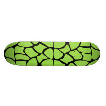 Giraffe Print Pattern in Lime Green. Custom Skateboard