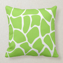 Giraffe Print Pattern in Lime Green. Throw Pillow