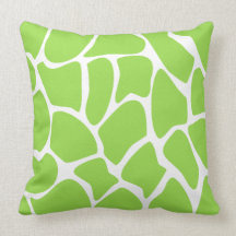 Giraffe Print Pattern in Lime Green. Throw Pillow