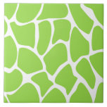 Giraffe Print Pattern in Lime Green. Tile