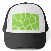 Giraffe Print Pattern in Lime Green. Trucker Hat