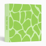 Giraffe Print Pattern in Lime Green. Vinyl Binders