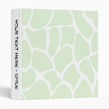 Giraffe Print Pattern in Mint Green. Binder