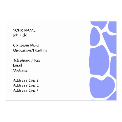 Giraffe Print Pattern in Sky Blue. Business Card Templates