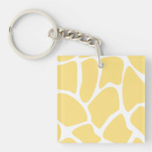 Giraffe Print Pattern in Yellow. Acrylic Keychains
