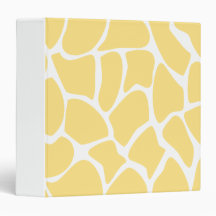 Giraffe Print Pattern in Yellow. Binder