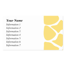 Giraffe Print Pattern in Yellow. Business Card