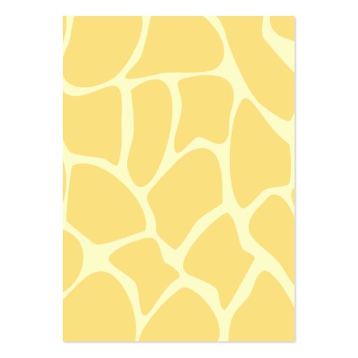 Giraffe Print Pattern in Yellow. Business Card (back side)