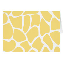 Giraffe Print Pattern in Yellow. Cards